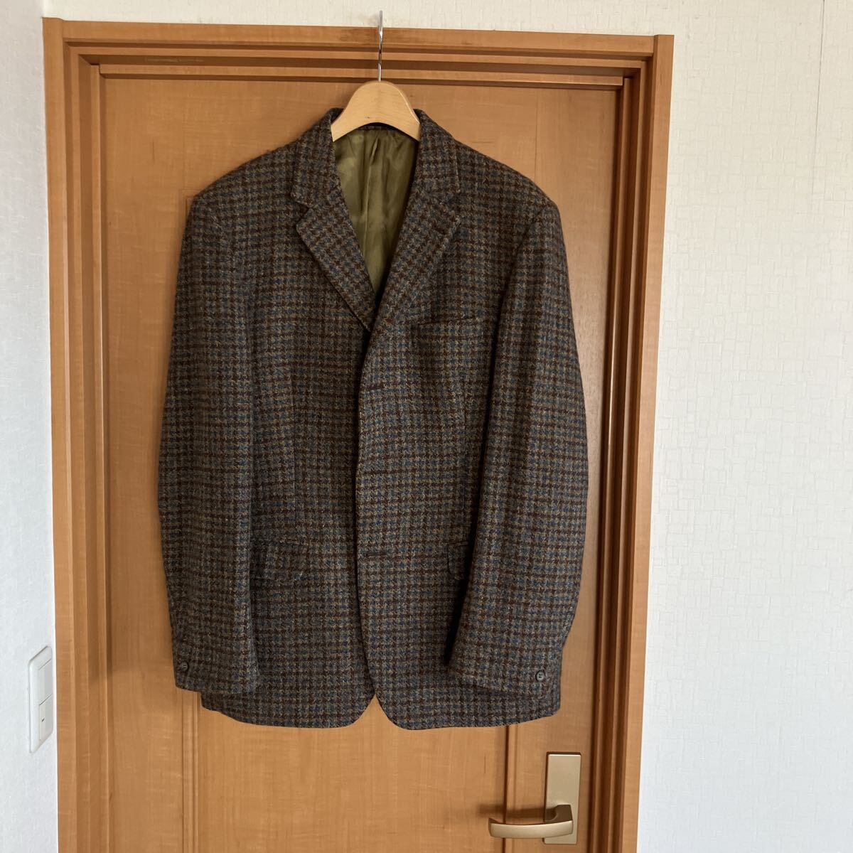 デンマーク製 HARRIS TWEED ツイード ジャケット REGENT VESTEBROGADE 34 KOBENHAVN GREYSTONE model MADE IN DENMARK