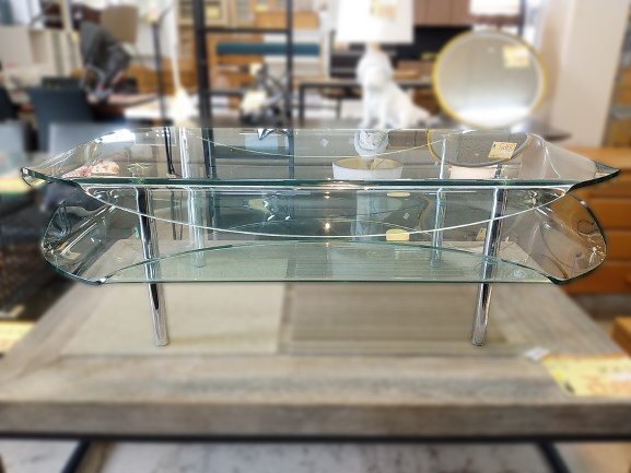 Fiam Italia フィアムイタリア ローテーブル ガラスローテーブル センターテーブル ダイニング 机 / 名古屋発2-15☆★