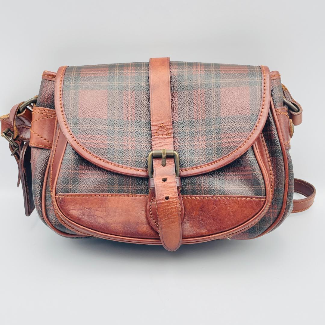 ポロ ラルフローレン ショルダーバッグ 赤チェック柄 ★1円スタート★1スタ 0304H033