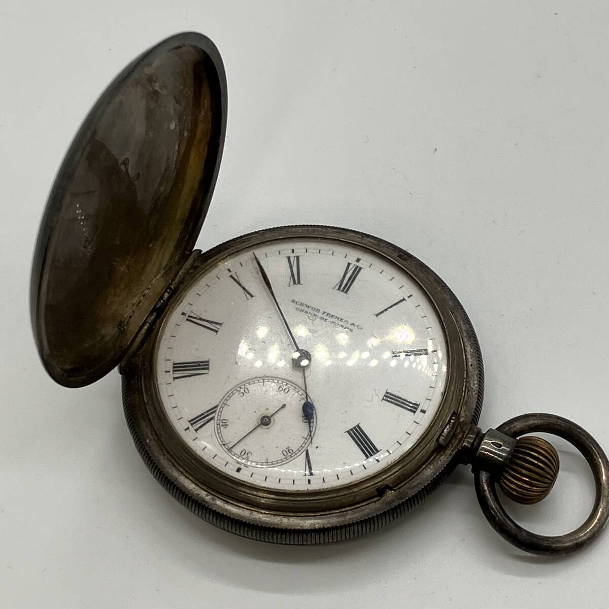V1771C Schwob Freres ＆ co. シュオーブ・フレール アンティーク 懐中時計 0.935刻印 手巻 約102.2g 稼働品