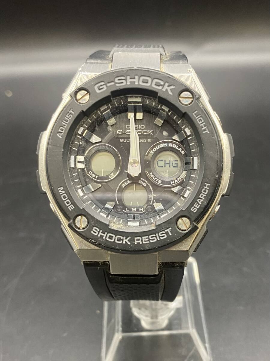 A8082 ジャンク品 CASIO カシオ G‐SHOCK ジーショック Gショック GST-W300 腕時計 ブラック 黒 ソーラー 電波 時計 不動