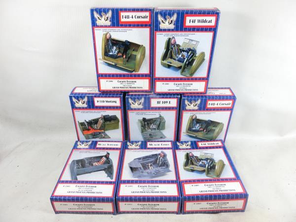 §グランドフェニックス　1/32　レジン製　コクピット　まとめて8箱　F４F　F4U-4　BF109E　P-51D　ME163B　ME262