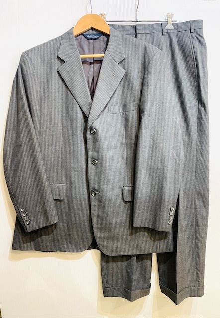 Brooks Brothers ブルックスブラザーズ ストライプ 3B スーツ ジャケット スラックス 上下セット グレー サイズ40 W34