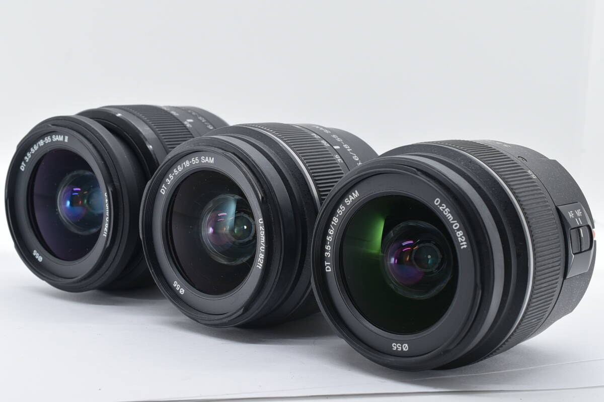 Sony ソニー α マウント DT 18-55mm f/3.5-5.6 SAM Lens オート フォーカス 標準 レンズ 3点セット TN371SET