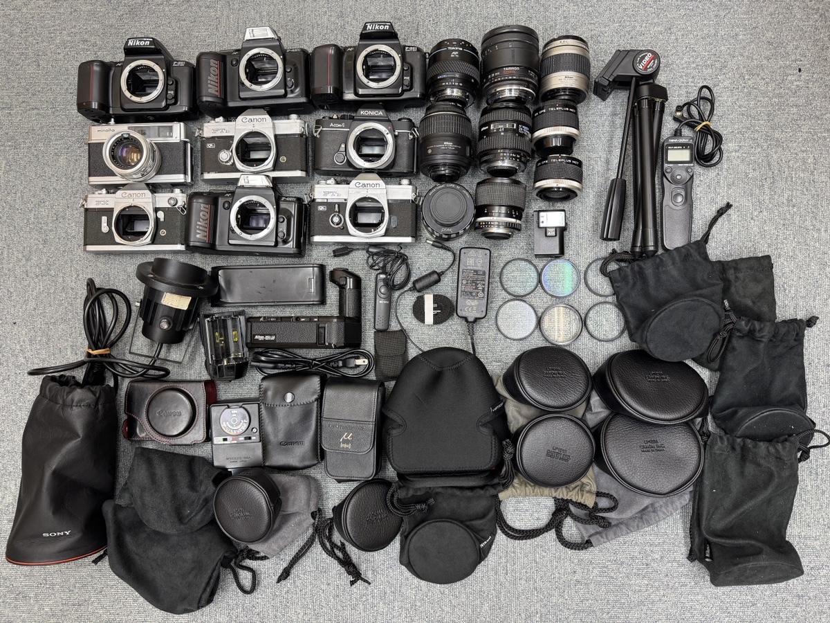 Nikon Canon Minolta Konica ジャンク カメラ レンズ アクセサリー 詰め合わせ まとめ売り ニコン キャノン ミノルタ コニカ