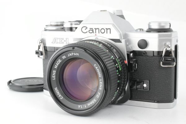 【美品】Canon AE-1 SLR Silver New FD NFD 50mm F1.4 Lens キャノン フィルム一眼レフカメラ シルバー ボディ レンズ EF-TN-JP1965