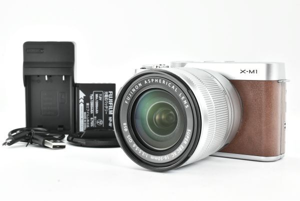 【美品】Fujifilm X-M1 16.3MP Digital Camera XC 16-50mm f3.5-5.6 Lens 富士フィルム レンズキット ブラウン EF-TN-JP1514