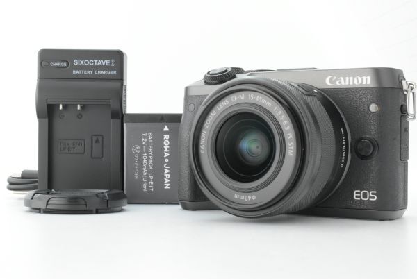 【美品】Canon EOS M6 Mirrorless Camera w/EF-M 15-45mm Lens キヤノン ミラーレス一眼レフカメラ レンズ EF-TN-JP1784