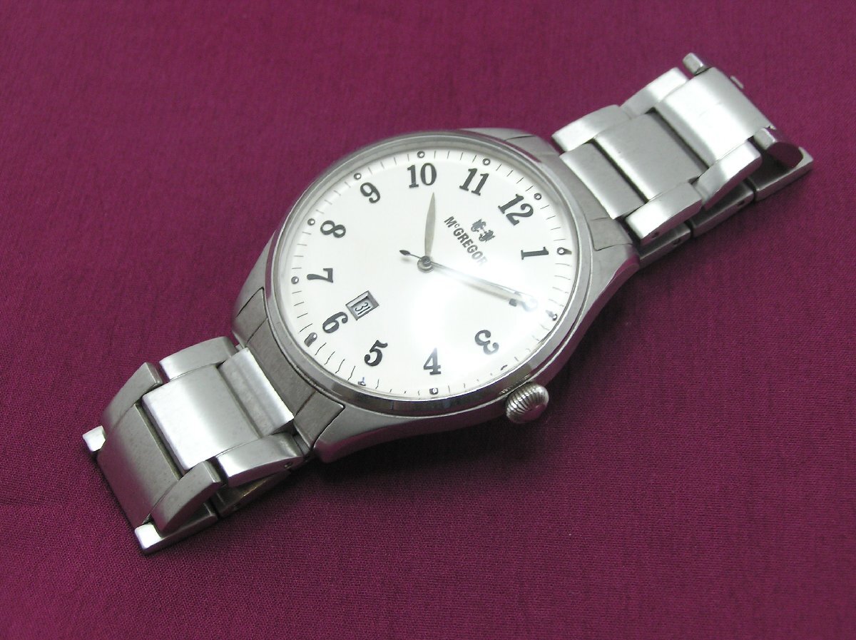 1円スタート★ハローカメラ★ 0401 McGREGOR クォーツ 腕時計 3bar ジャンク 要修理 メンズ