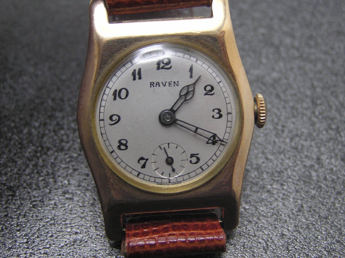 1円スタート★ハローカメラ★0953 RAVEN スモセコ レディース 手巻き 腕時計 動作品 時刻調整難有