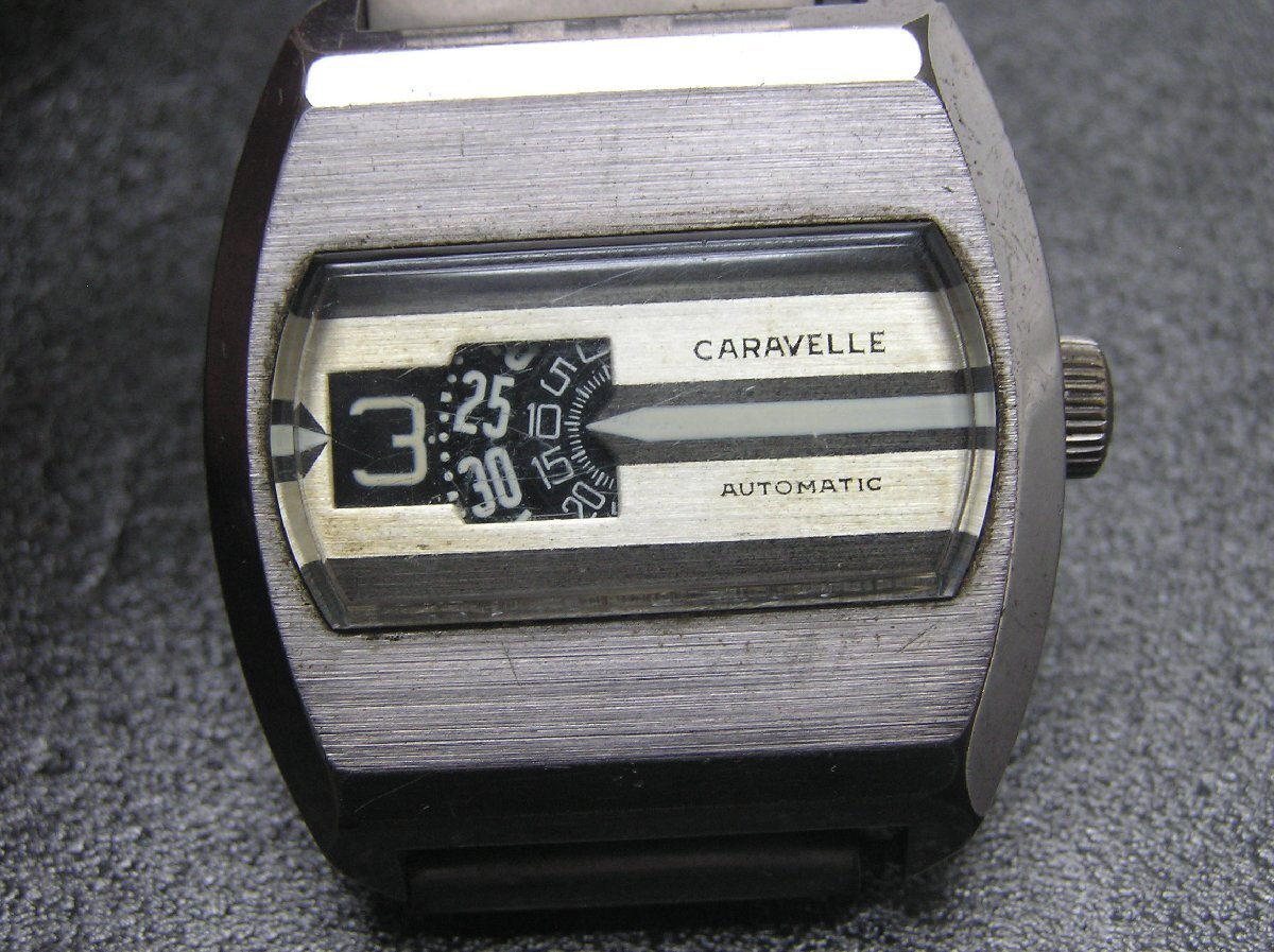 1円スタート★ハローカメラ★ 0961 caravelle キャラベル Automatic 自動巻き 腕時計 ジャンク品 要修理 アンティーク