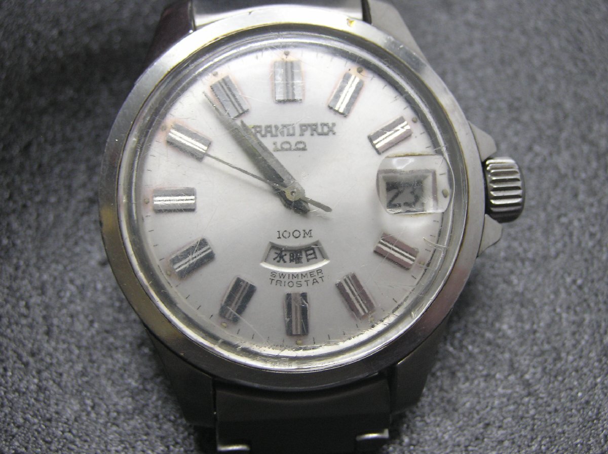 ★ハローカメラ★1円開始 0965 ORIENT オリエント GRAND PRIX 100 SWIMMER TROISTAT グランプリ スイマー トリオスタット 腕時計 動作品