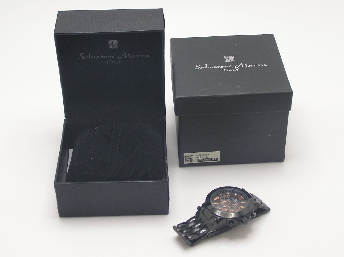 1円★ハローカメラ★0968 サルバトーレマーラ Salvatore Marra ITALY SM-9028SS 腕時計 ジャンク 要修理 クォーツ 外箱つき