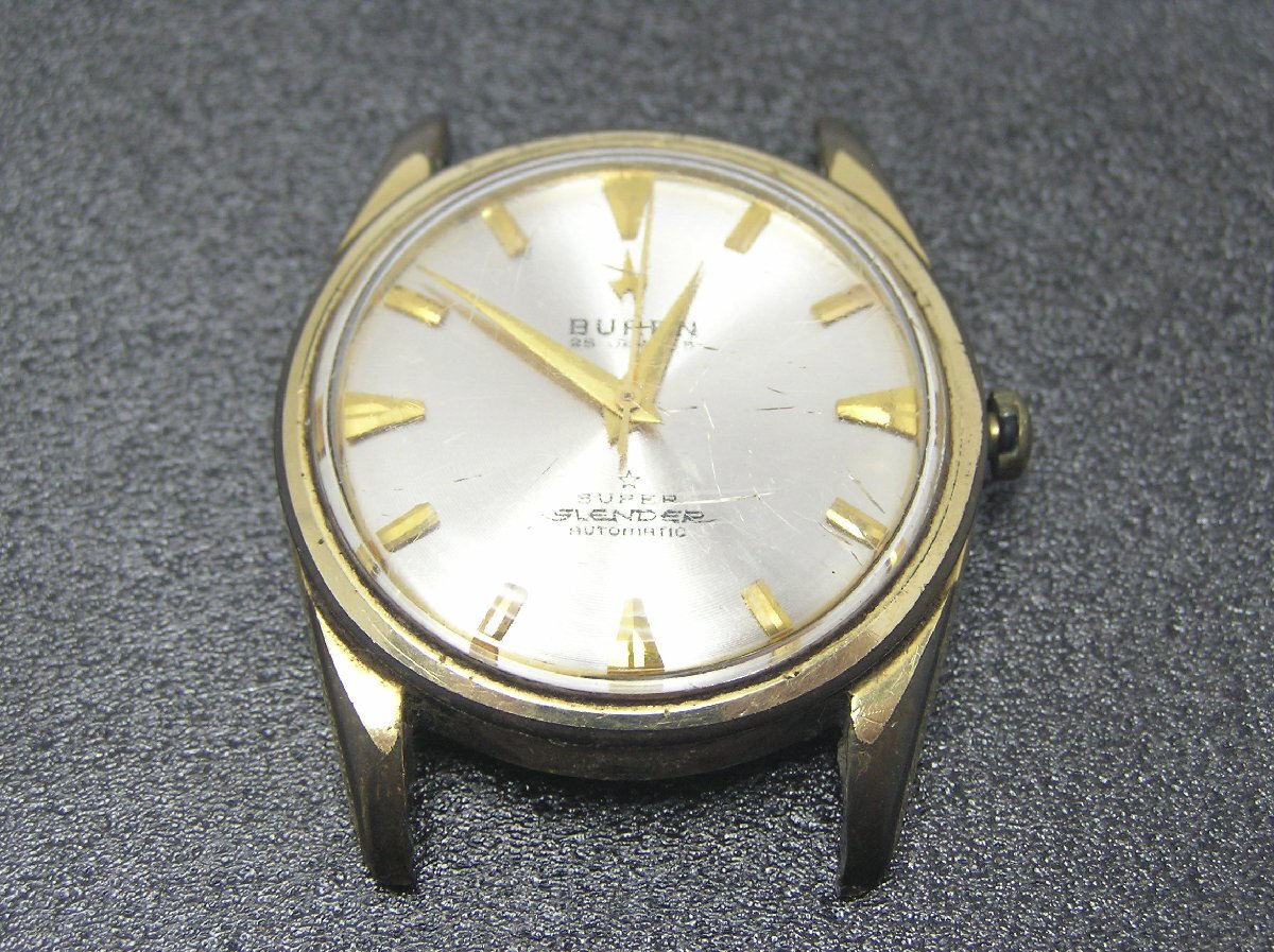 1円スタート★ハローカメラ★ 0966 BUREN ビューレン スーパースレンダー 腕時計 AUTOMATIC 25石 メンズ ジャンク