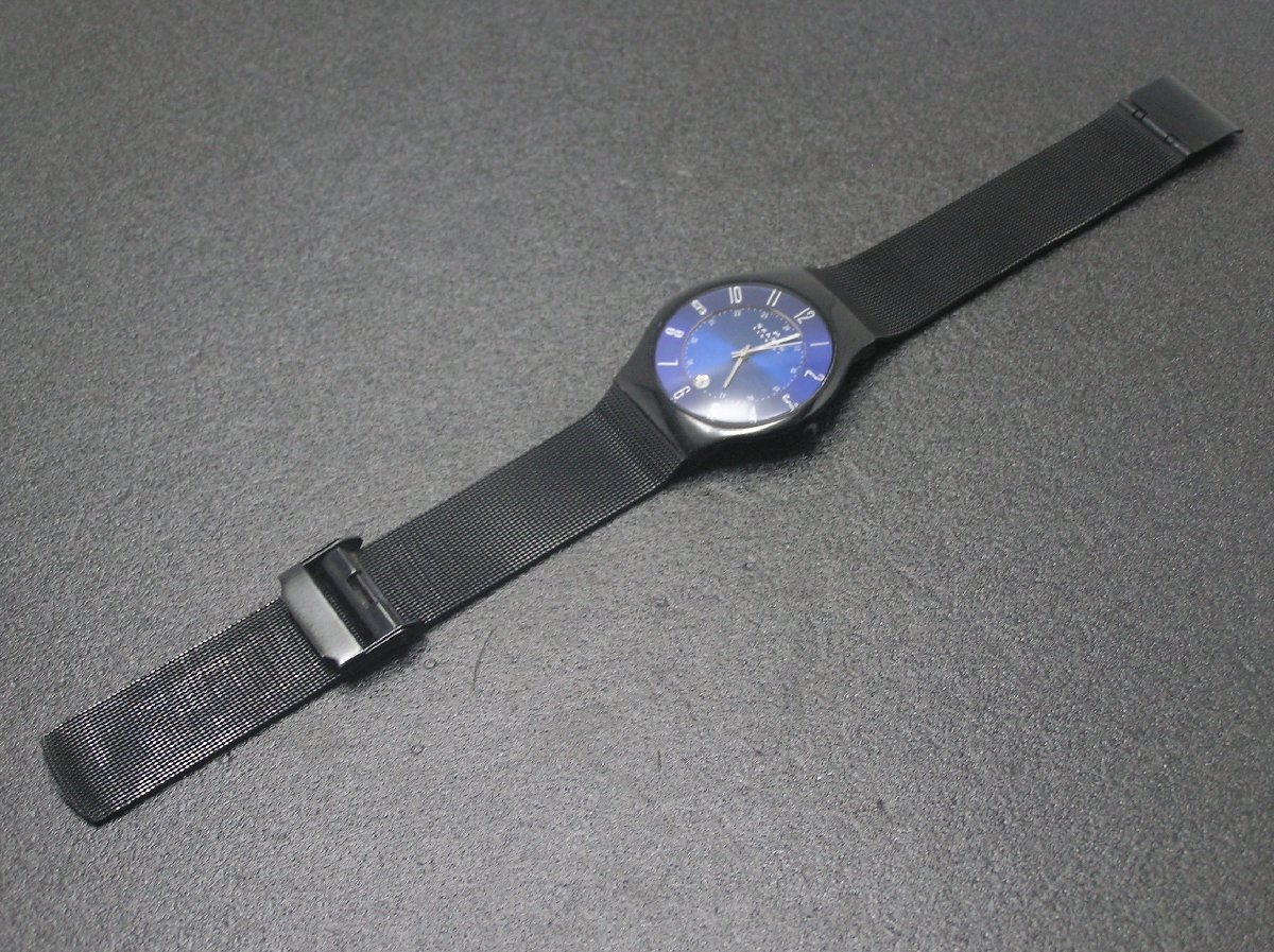 ★ハローカメラ★ 0972 スカーゲン SKAGEN DENMARK メンズ 腕時計 クォーツ 生活防水 ジャンク 要修理 1円スタート