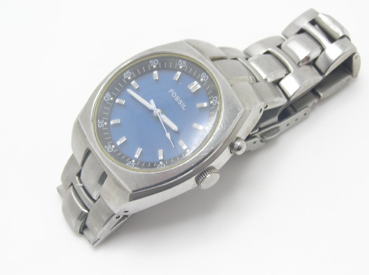 1円★ハローカメラ★ 1082 FOSSIL フォッシル メンズ 10ATM クォーツ 腕時計 ジャンク 要修理 AM-3603