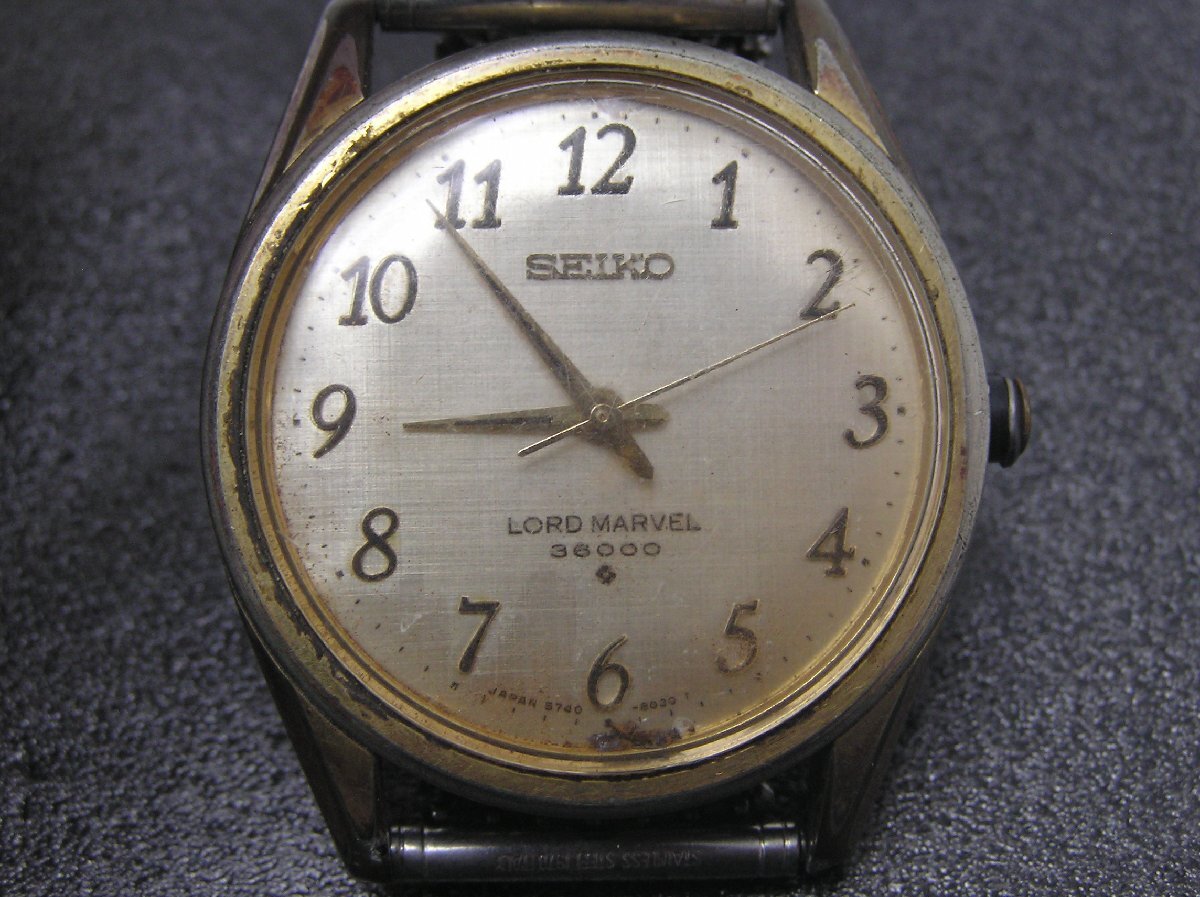 1円★ハローカメラ★ 1086 SEIKO セイコー LORD MARVEL 36000 手巻き 腕時計 5740‐8030 メンズ ロードマーベル ジャンク 要修理