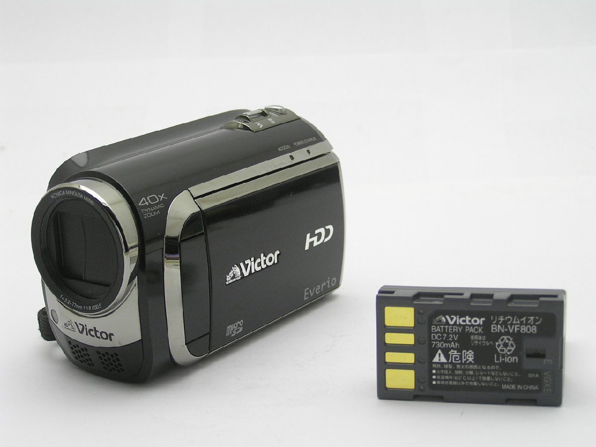 1円★ハローカメラ★1093 日本ビクター Victor VIDEO CAMERA GZ-MG650-B S/N 134A0272 バッテリー付 充電器無 動作品 即決あり