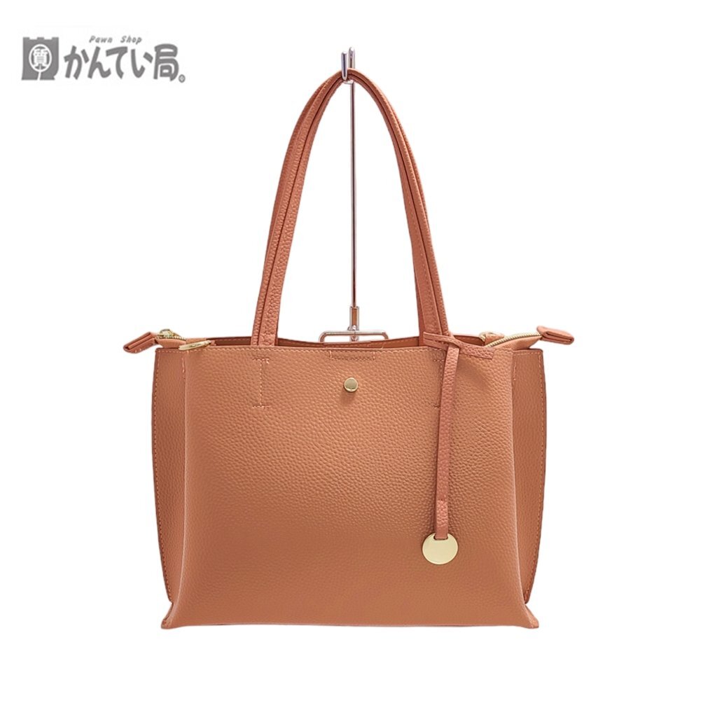 SHOO・LA・RUE シューラルー 2WAYバッグ ハンドバッグ ショルダーバッグ オレンジ系 レディースかばん 軽め ファスナー開閉式 マチ有り