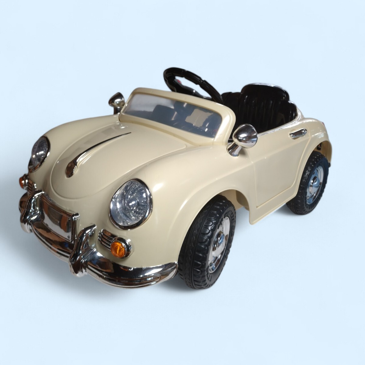 管W800 電動乗用カー ポルシェ風 子供用 ラジコン付 不動 ジャンク 現状品ポルシェ356風 2.4Gリモコン ドイツオールドタイプ