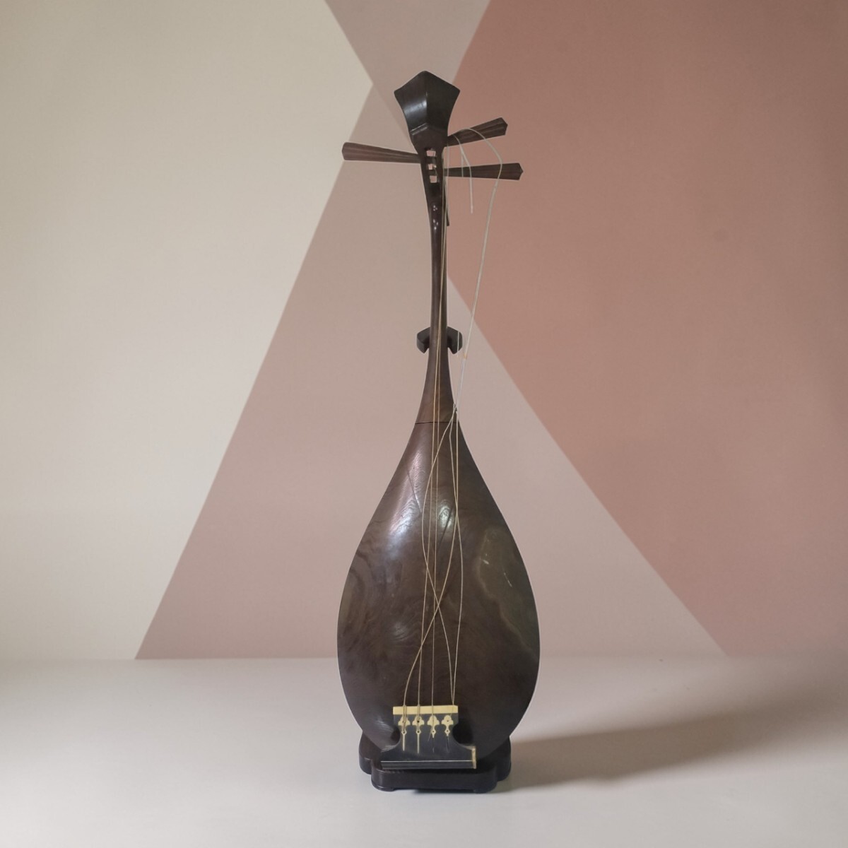 管W942 ジャンク 時代 琵琶 和楽器 弦楽器 木製 全長約90cm 本体＋部品 現状品 修理・部品取りに