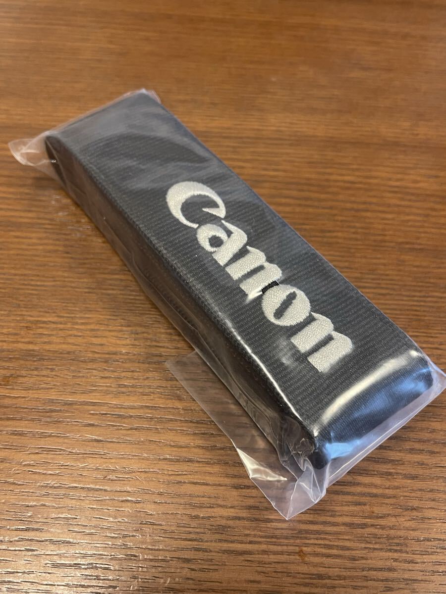 Canon キヤノン 黒色 ブラック 銀色 シルバー刺繍文字 レンズ用 ストラップ 純正 未使用品