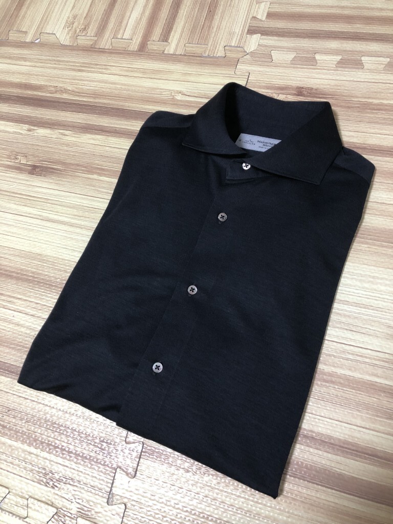 ◆Maker's Shirt メーカーズシャツ鎌倉 ストレッチシャツ ウールスムース　長袖シャツ ウール混 サイズ16