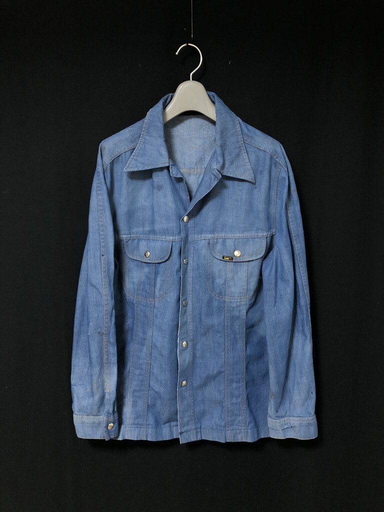 70s USA製　ヴィンテージ　三角タグ　Lee デニム 長袖シャツ ジャケット　スナップ