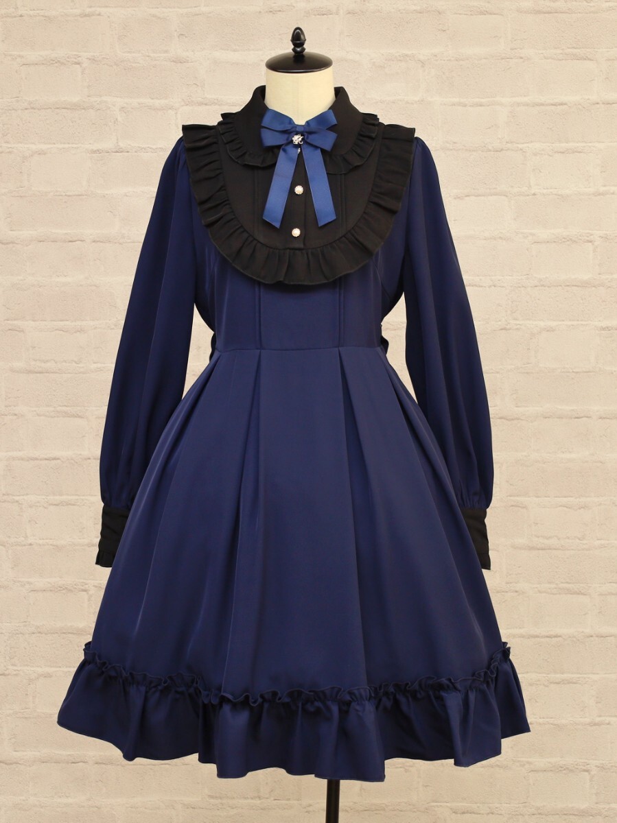 新品タグ付き アマベル Classical Lady ミドル丈ワンピース Amavel ネイビー