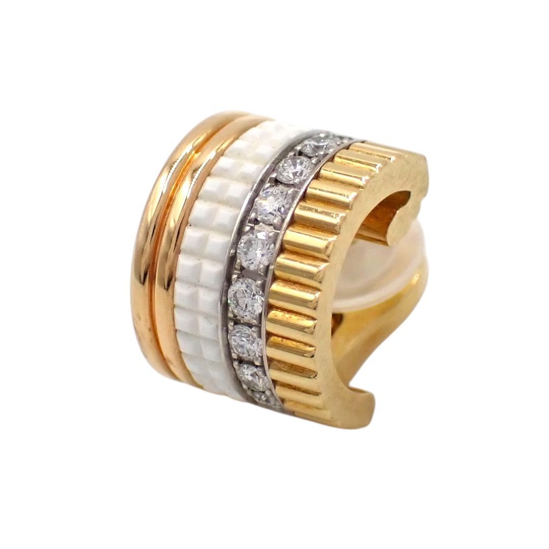 BOUCHERON ブシュロン キャトル ホワイト ダイヤ イヤリング 750 K18 イエローゴールド ピンクゴールド ホワイトゴールド JCO01477 4732