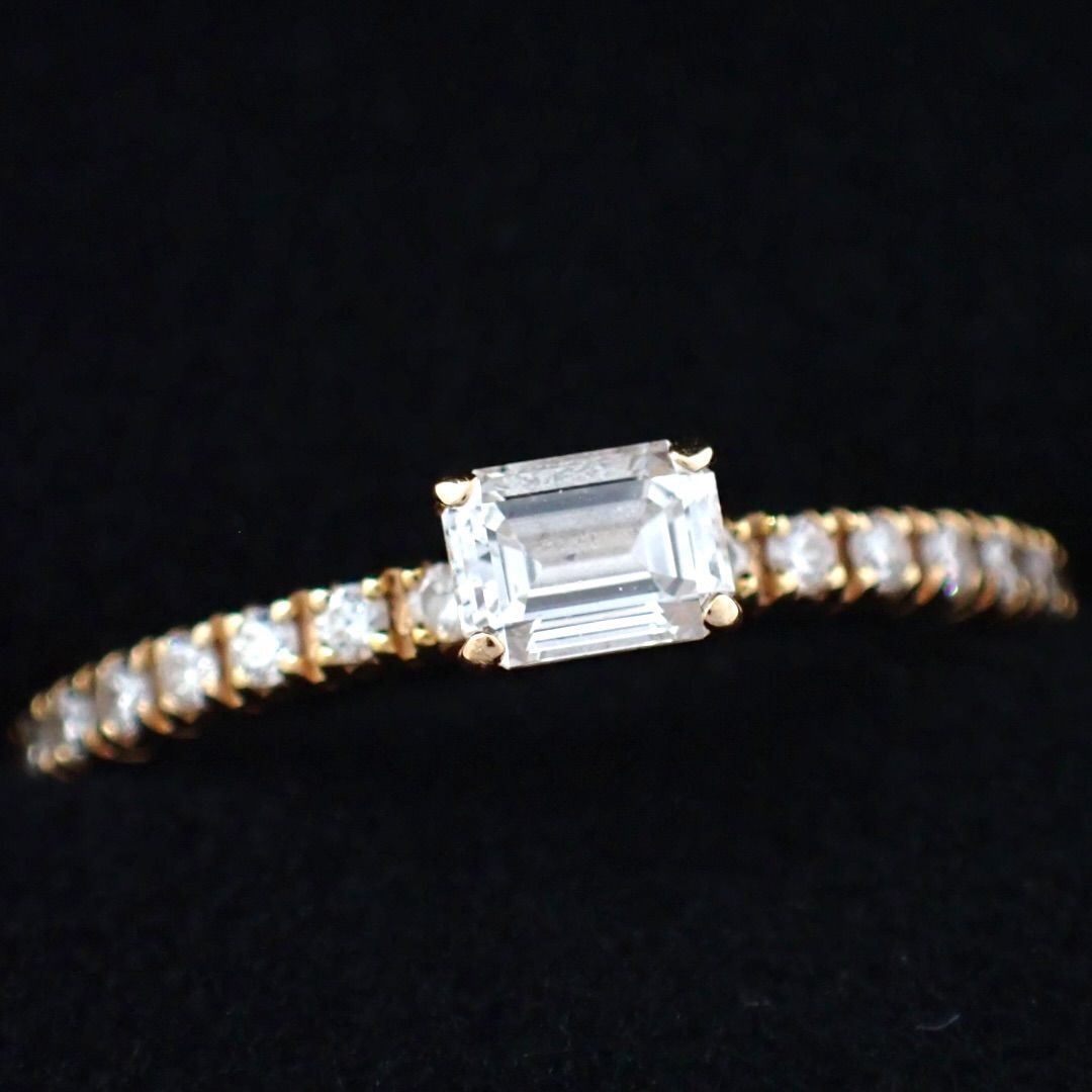 ギャラ/箱 Cartier カルティエ 45 エタンセル ドゥ ハーフエタニティ エメラルドカット ダイヤ ダイヤモンド リング 750 B4216700 K18 4770