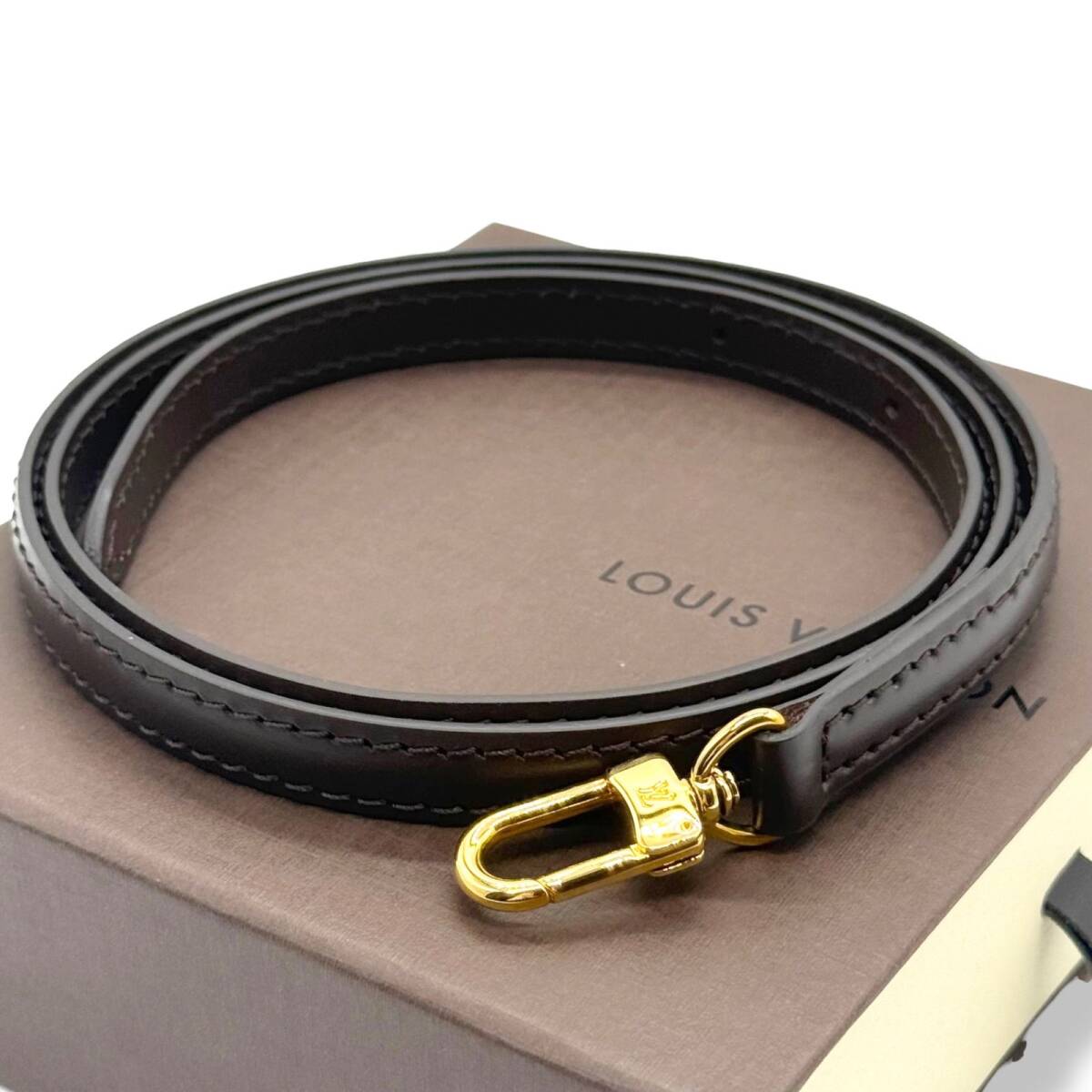 未使用保管品　LOUIS VUITTON　ルイヴィトン　ショルダーストラップ　ダミエ 用　エベヌ　ブラウン　のみ　単品　付属品完備　dk8
