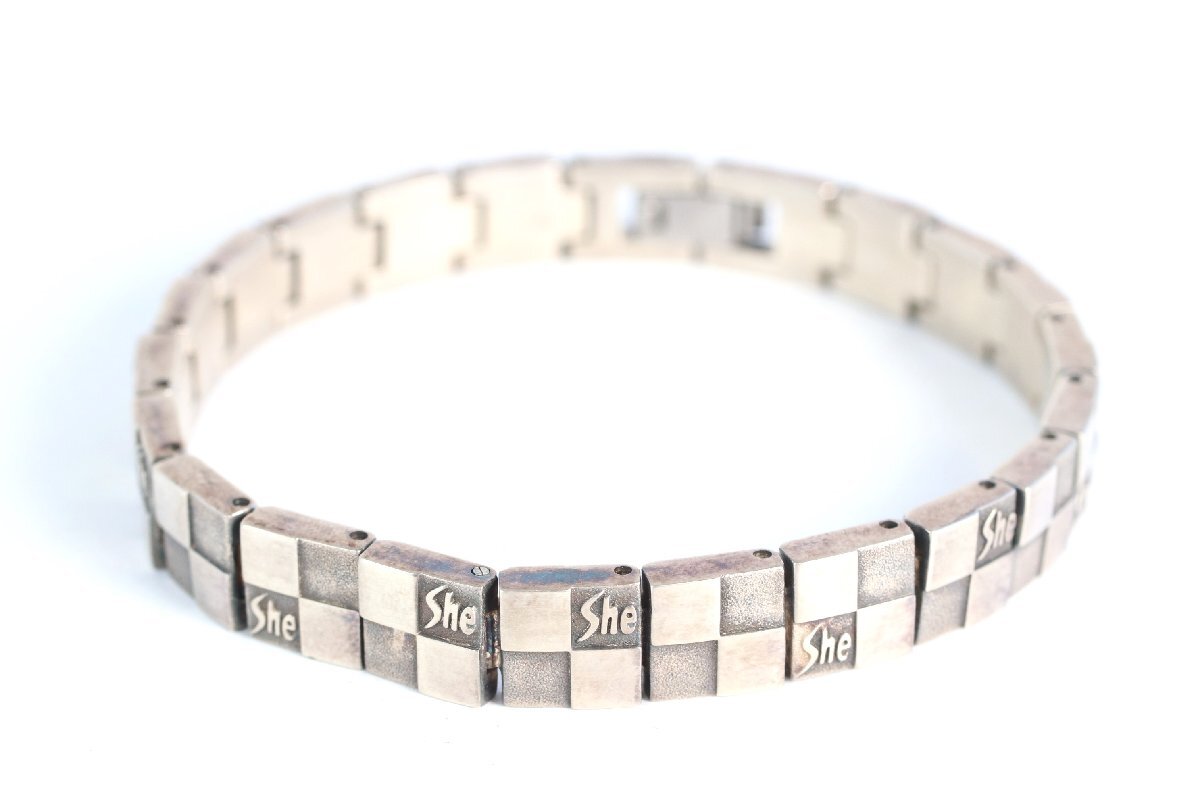 LEDA SILMA レダシルマ ダミエSHE シルバーカラー ブレスレット アクセサリー 1004-AM