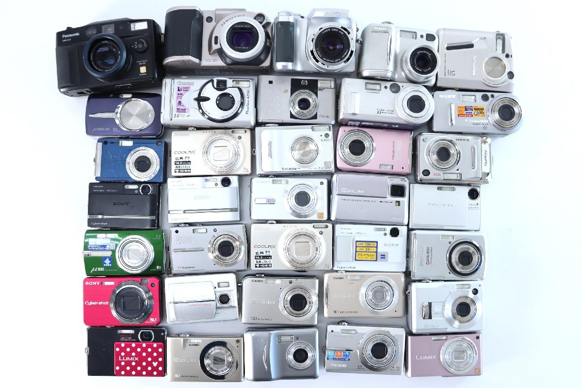 【35点】Canon/Nikon/Panasonic/OLYMPUS/SONY/CASIO 等 コンパクトカメラ デジタルカメラ デジカメ まとめ売り 1019-AM