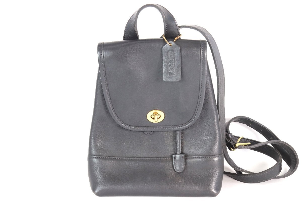 COACH コーチ H61-9960 レザー ミニリュック バッグパック 鞄 レディース ブラック 1082-MS