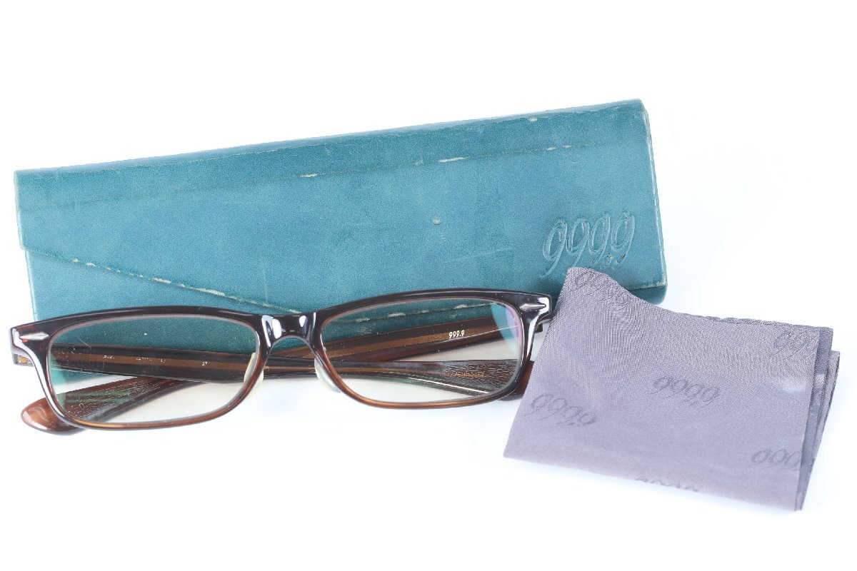 999.9 フォーナインズ 度入り メガネ 型番不明 眼鏡 アイウェア ケース付き 0942-AM