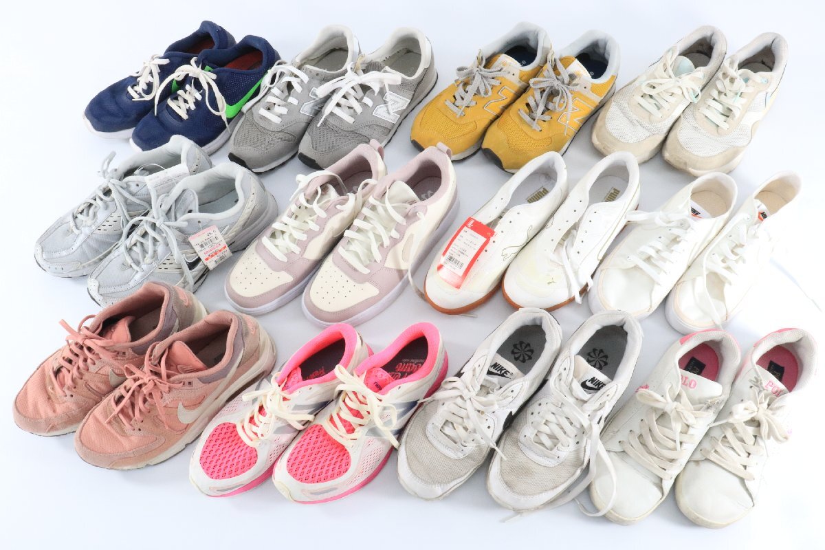 【12点】ニューバランス/ナイキ/プーマ/ポロラルフローレン サイズ24.5 25 スニーカー 靴 レディース シューズ まとめ売り 1077-AM