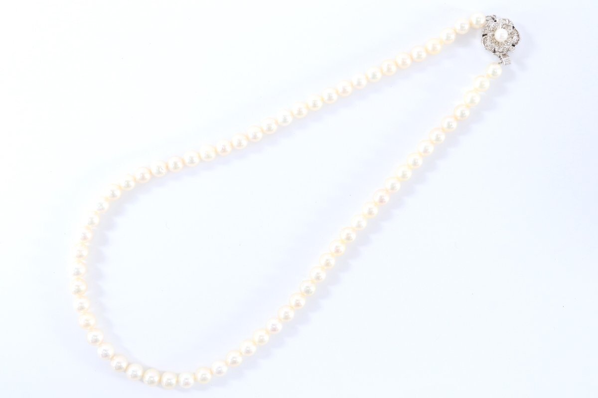 本真珠 真珠 パール ネックレス 留め具 シルバー 刻印 約6.0-6.5ｍｍ 珠 レディース アクセサリー 1042-AM