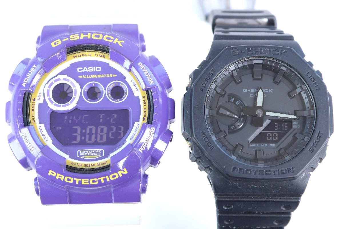★【2点】CASIO カシオ G-SHOCK Gショック Crazy Colorｓ GD-120CS-6JF GA-2100-1A1JF クオーツ メンズ 腕時計 稼働品 1135-TE