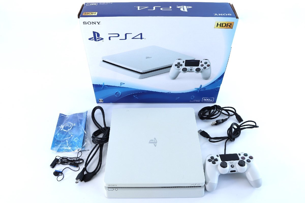 SONY ソニー PlayStation4 プレステ4 ゲーム機 本体 コントローラー ホワイト 箱付き 0891-AM