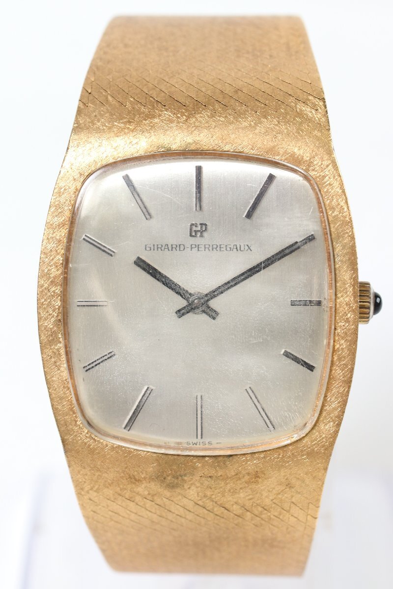 ★GIRARD PERREGAUX ジラールペルゴ 1151 Cal.091-759 シルバー文字盤 ゴールドカラー 手巻き メンズ 腕時計 9319-TE①