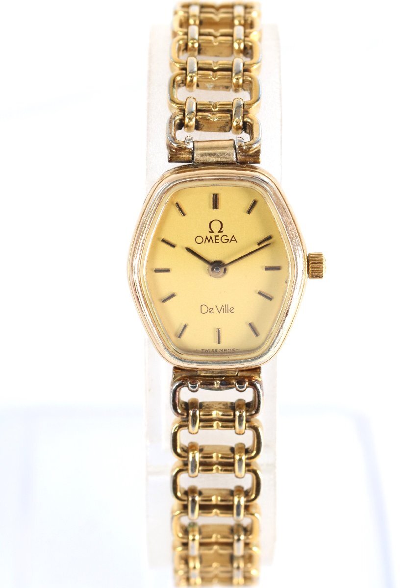 ★OMEGA オメガ De Ville デビル 791.0887 Cal.1455 ゴールドカラー クオーツ レディース 腕時計 1063-TE