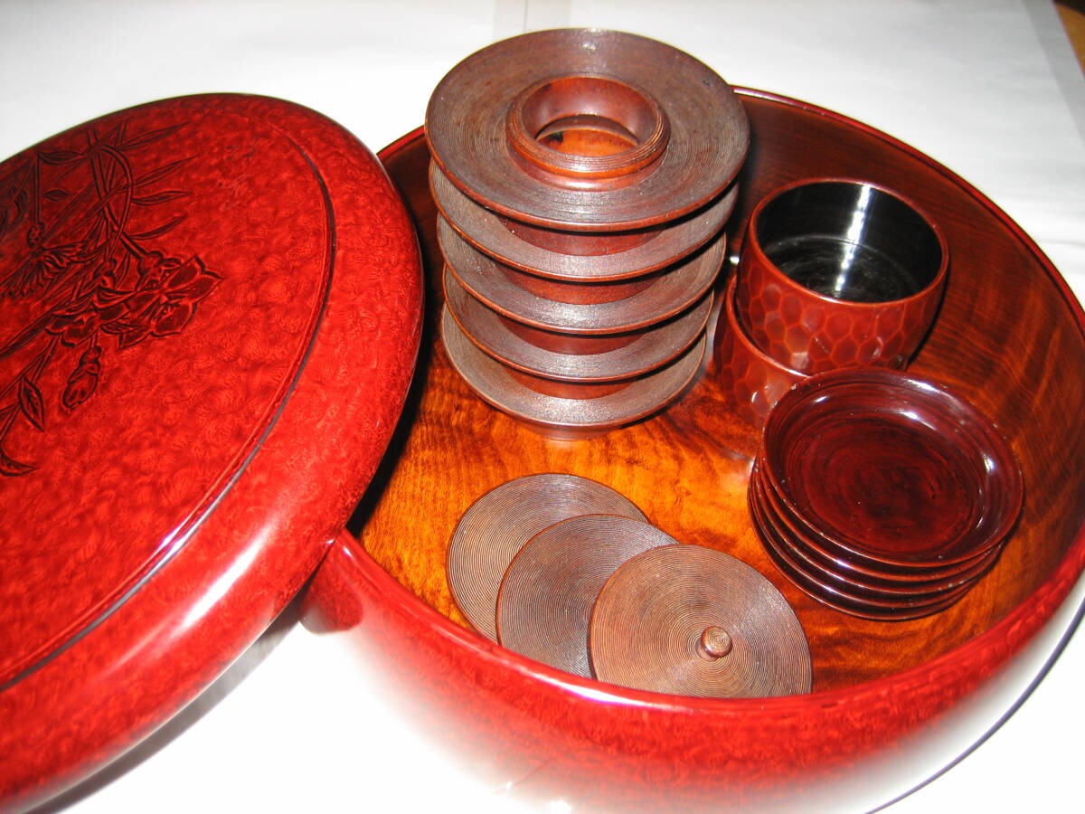 後藤塗　香川漆器　茶道具入れ　徳利入れ　茶托　まとめて