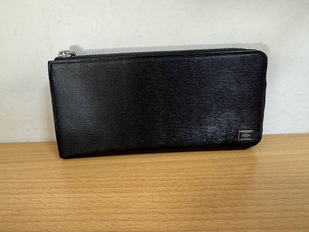 定価39600円●新品同様● ポーター PORTER 吉田カバン CURRENT カレント L字ファスナー 長財布 品番052-02210 ブラック