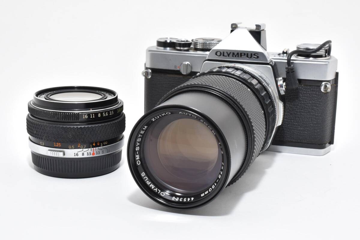 ★美品★ OLYMPUS OM-1 G.ZUIKO AUTO-W 28mm F3.5 / ZUIKO AUTO 70-150mm F4 Body Lens ボディ レンズ セット オリンパス ◆567