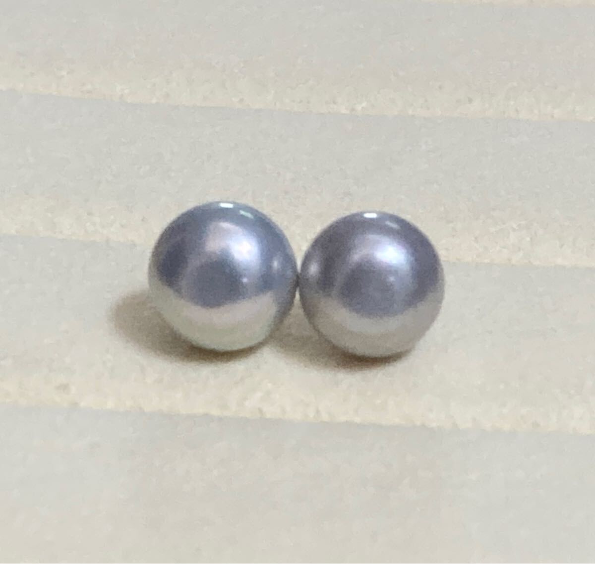 照り良く　直結　パールピアス　本真珠　バロック　グレー　アレルギー対策　9-9.5 da8