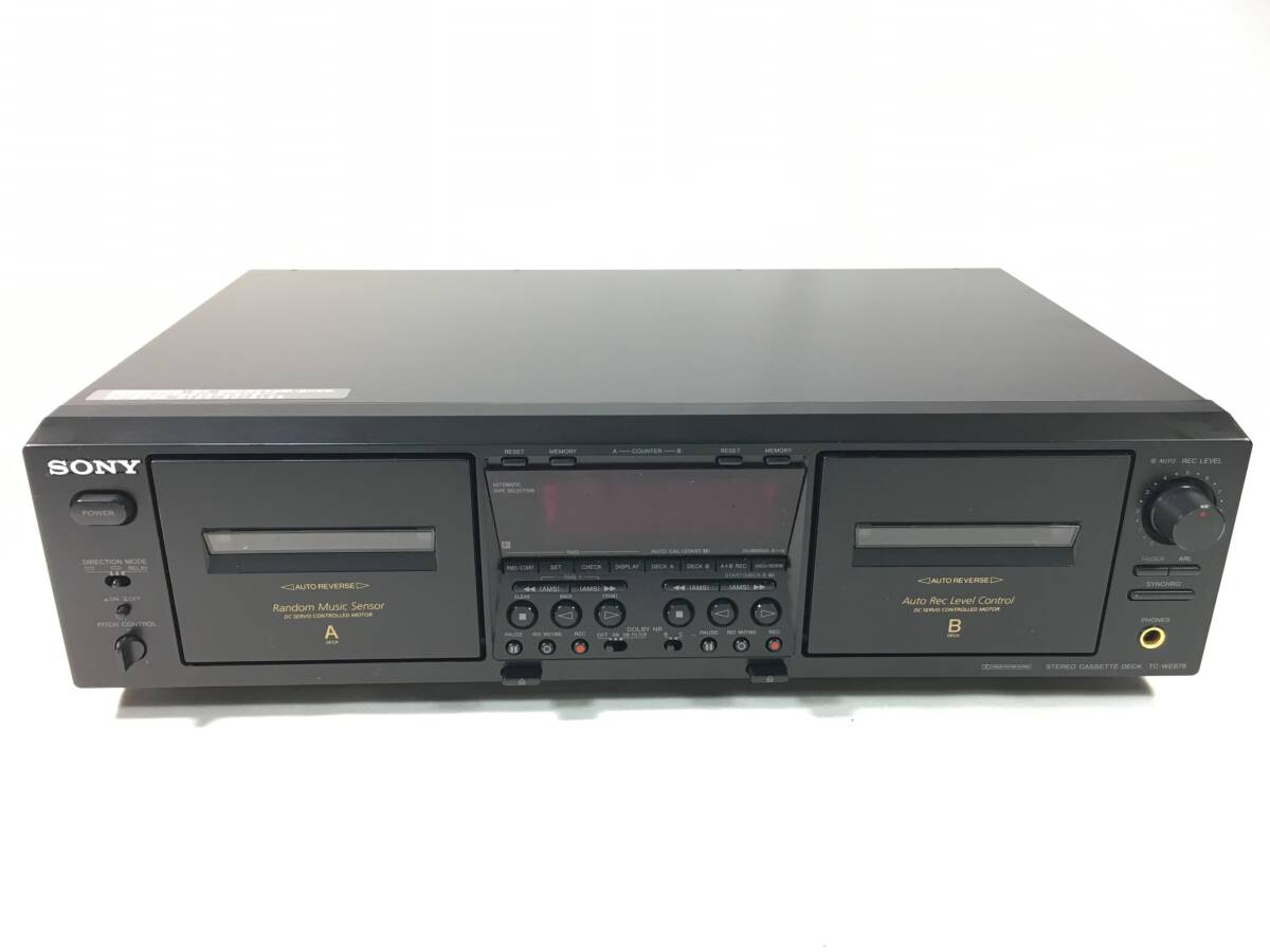 ＳＯＮＹ　ＴＣ－ＷＥ６７５　Ｗカセットデッキ　両デッキベルト新品交換済　両デッキ録音.再生可能 ピッチコントロ-ル機能付 取説コピ-付
