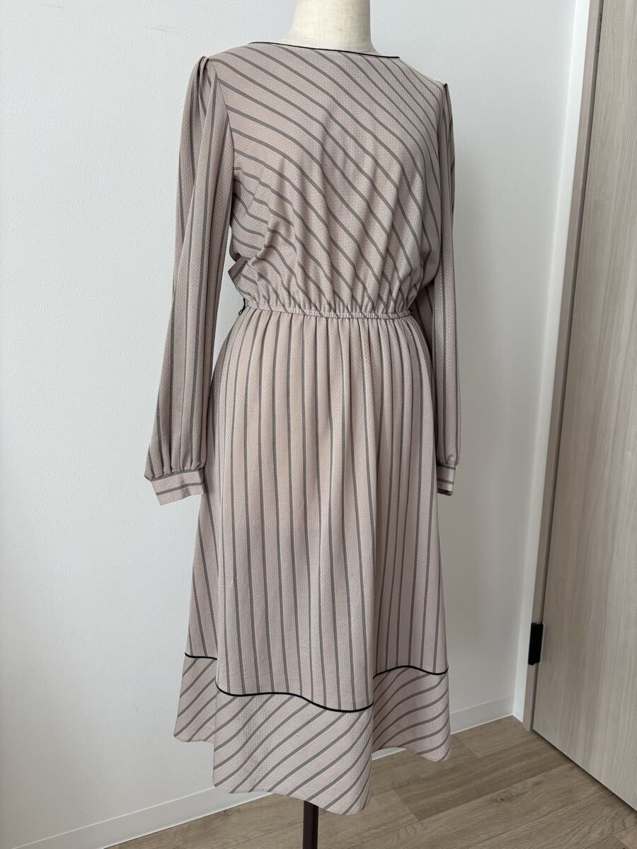 【NEW YORK古着】ワンピース・パーティードレス・結婚式ドレス・カジュアルドレス・オールインワン・ストライプワンピ・レトロ★ゴールド