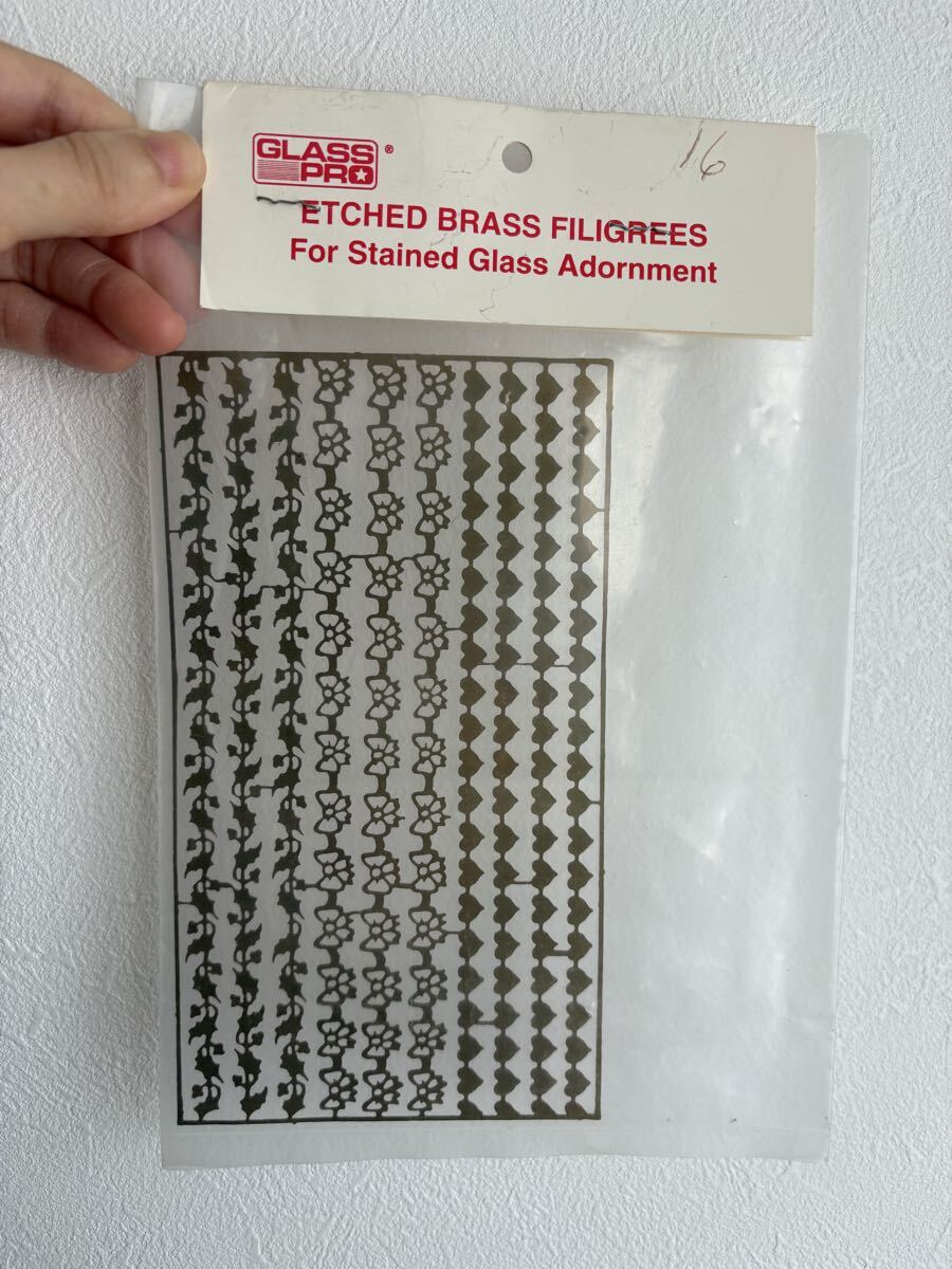 【GLASS PRO】飾りフィグリー・真鍮★ステンドグラスパーツ,アート用品,材料,素材,ハンドメイド★ETCHED BRASS FILIGREES★未使用・ハート