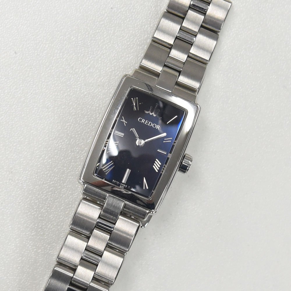 1円 不動品 腕時計 セイコー SEIKO クレドール アクア 5A70-0AD0 クォーツ レディース SS 同梱不可